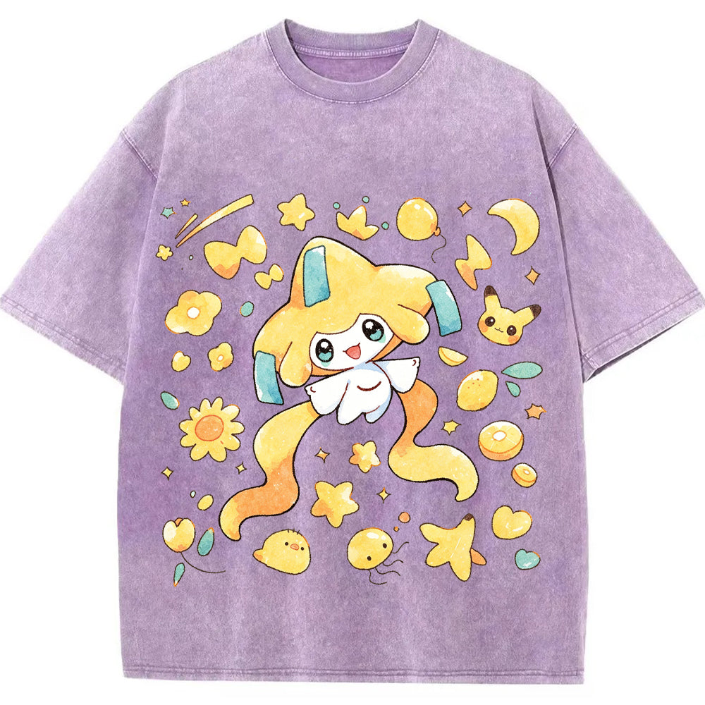 Cute Jirachi Starry Watercolor Vintage T-Shirt | Pokemon Anime