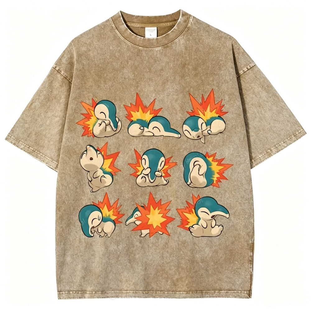 Cute Cyndaquil Unisex Vintage Tee