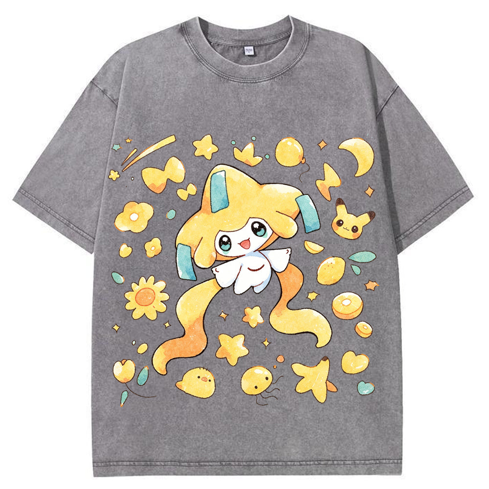 Cute Jirachi Starry Watercolor Vintage T-Shirt | Pokemon Anime