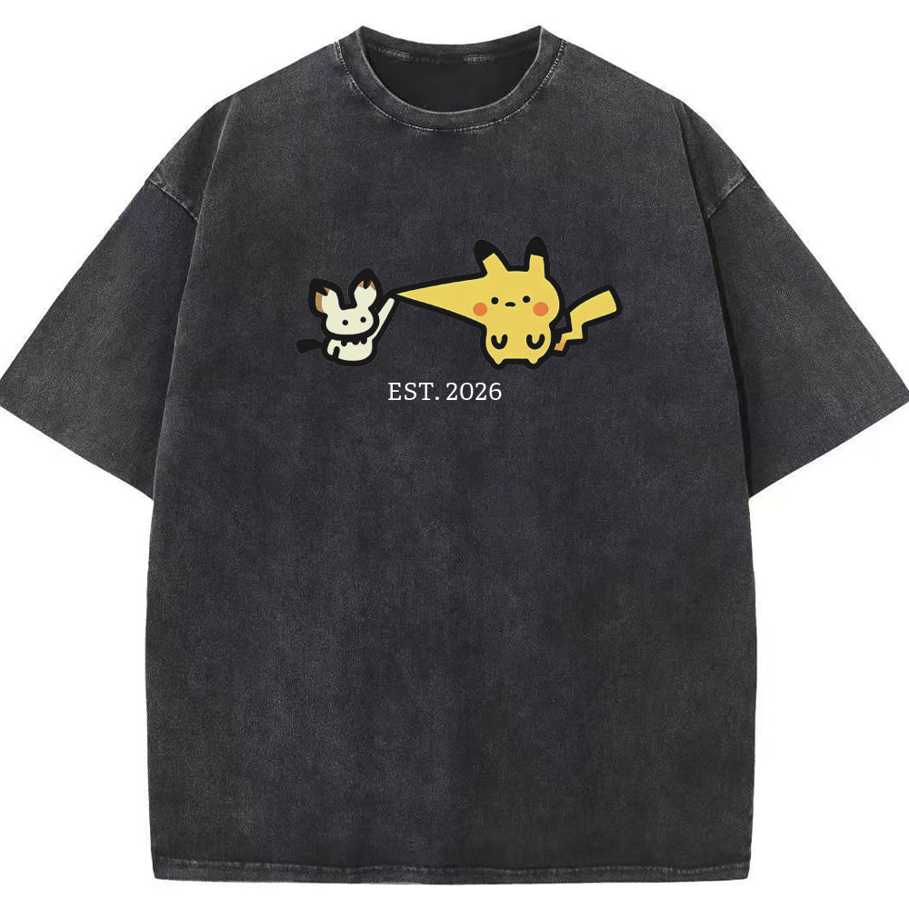 Cute Parent & Kid Pikachu Vintage T-Shirt