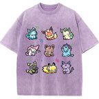 Vintage Cute Chibi Eeveelutions PKM Graphic T-Shirt