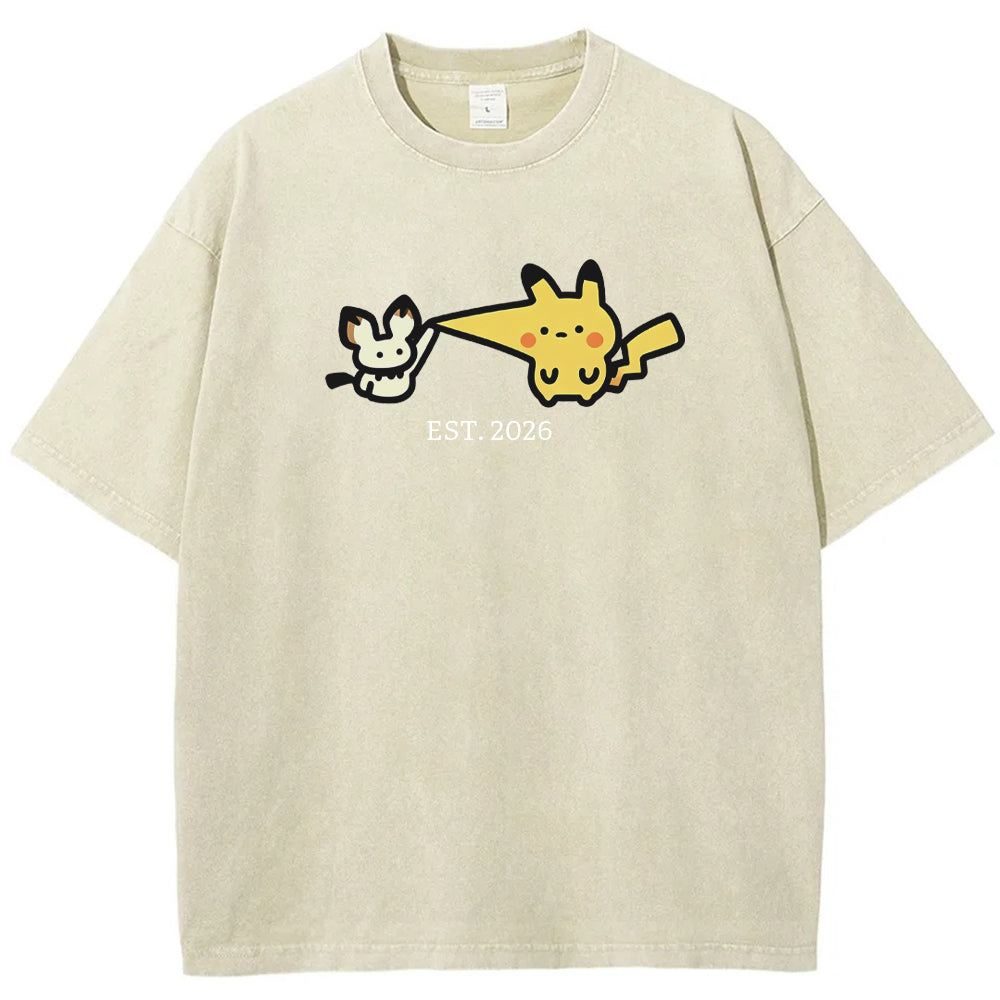 Cute Parent & Kid Pikachu Vintage T-Shirt