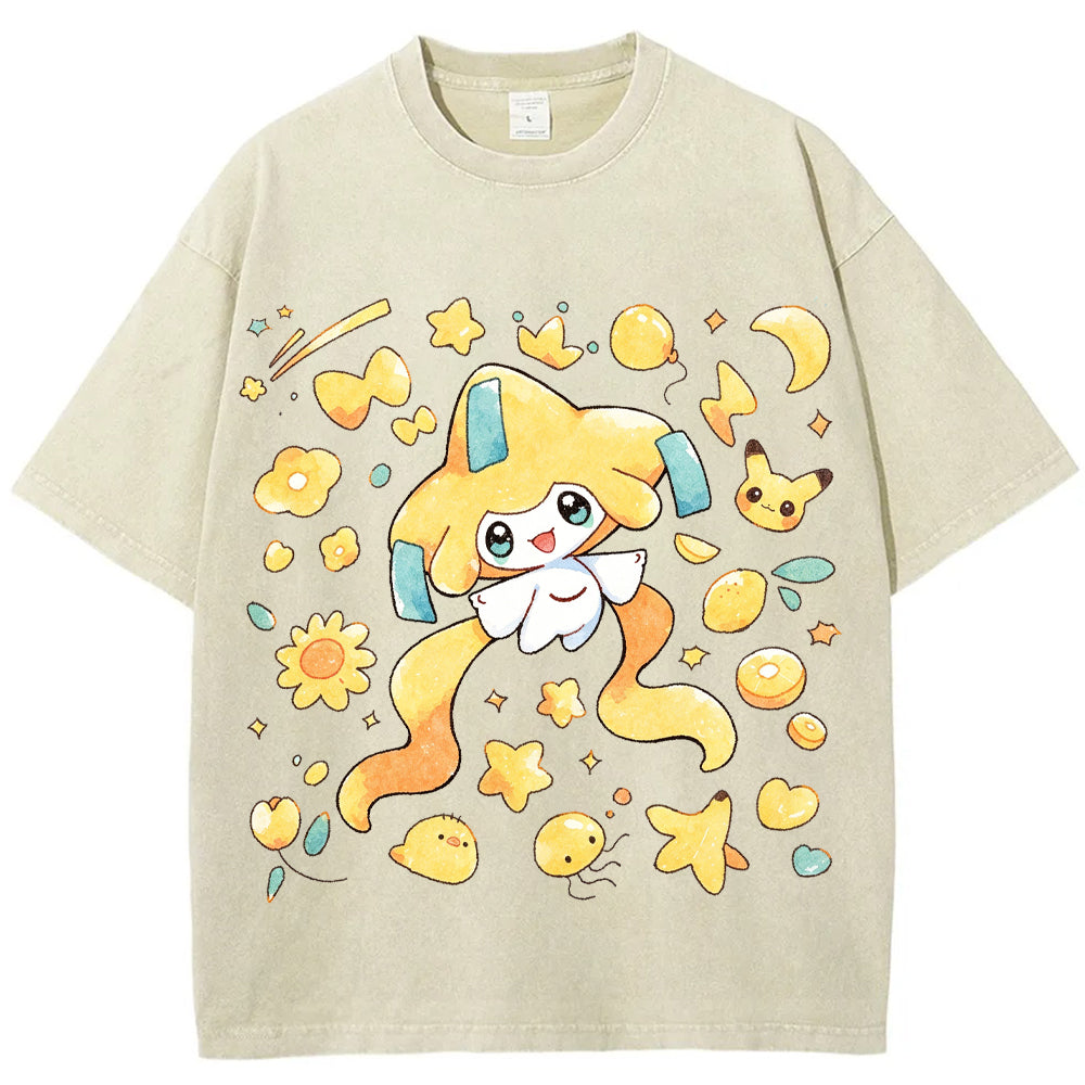 Cute Jirachi Starry Watercolor Vintage T-Shirt | Pokemon Anime