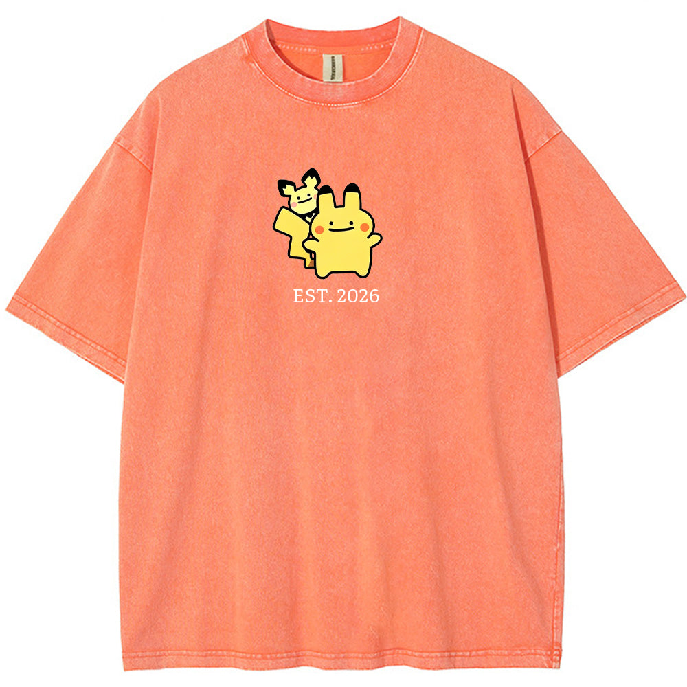 Cute Parent & Kid Pikachu Vintage T-Shirt