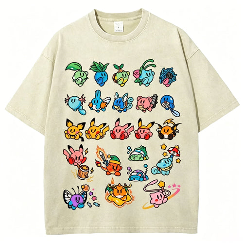 Kirby x Pokemon Unisex Vintage Tee