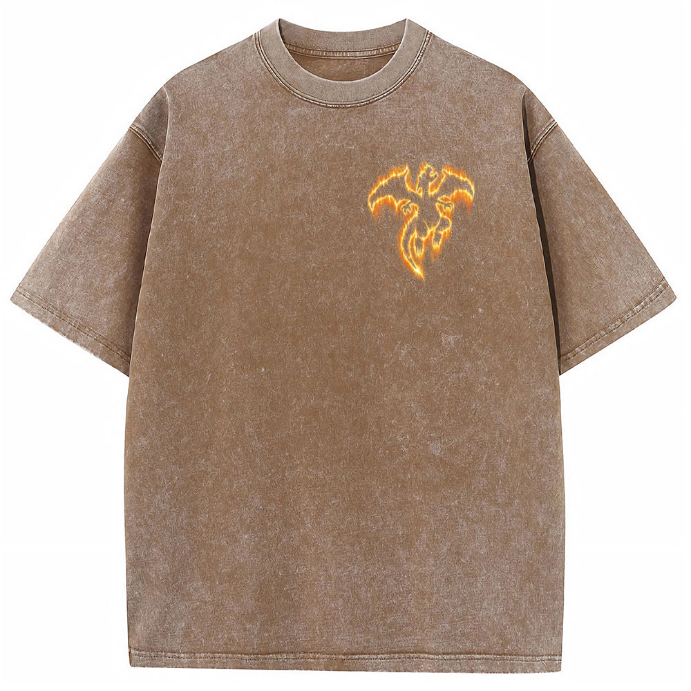 Flame Charizard Fire Silhouette Vintage T-Shirt | Pokemon Anime