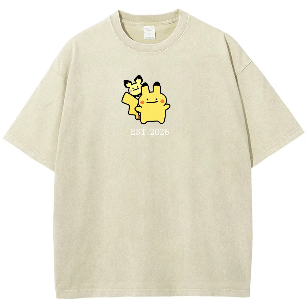 Cute Parent & Kid Pikachu Vintage T-Shirt