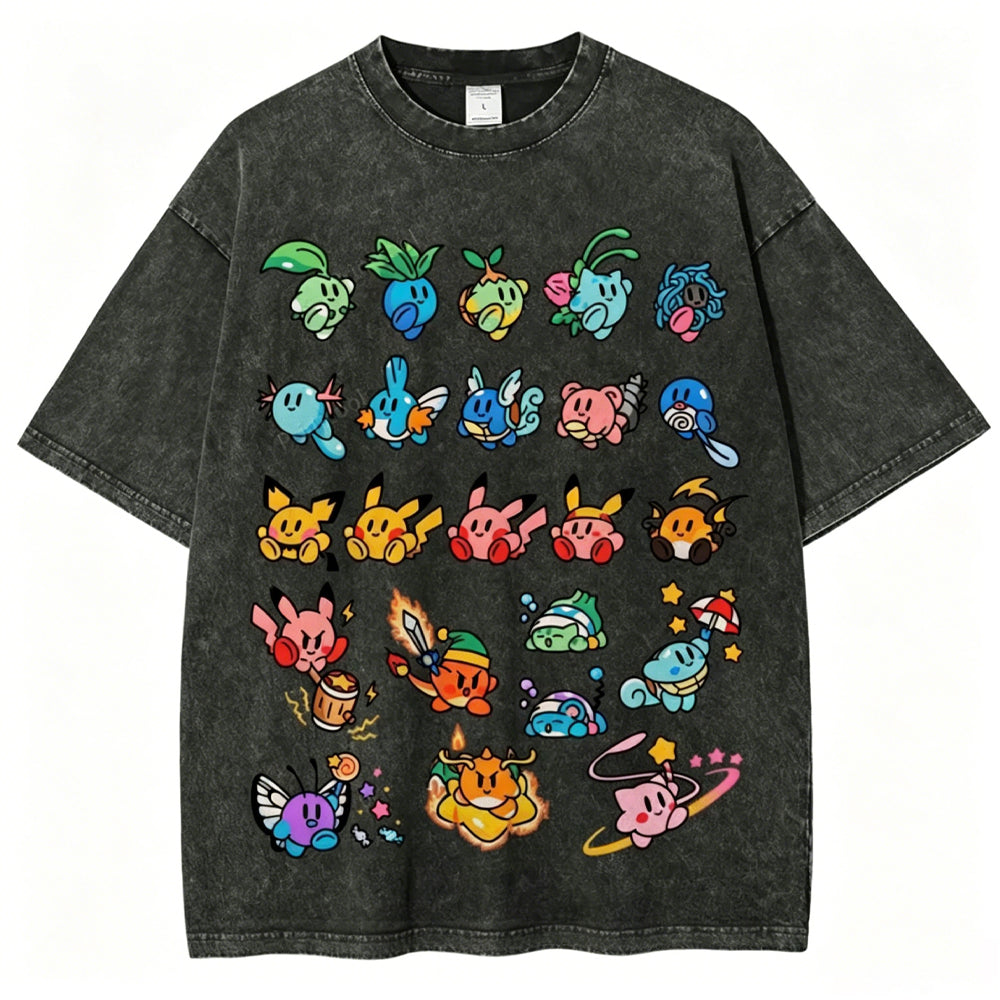Kirby x Pokemon Unisex Vintage Tee