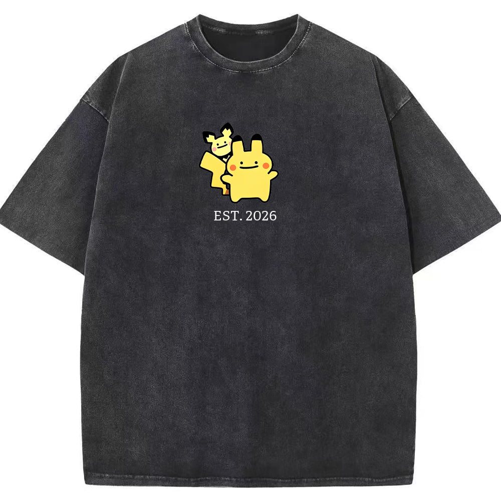 Cute Parent & Kid Pikachu Vintage T-Shirt