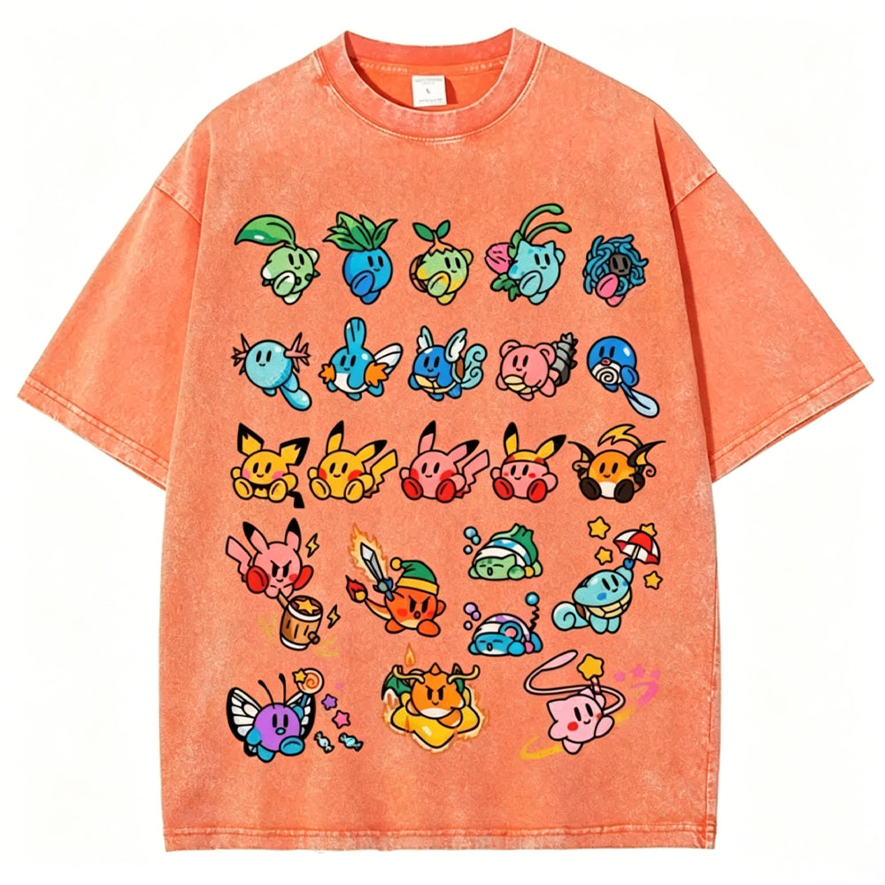 Kirby x Pokemon Unisex Vintage Tee
