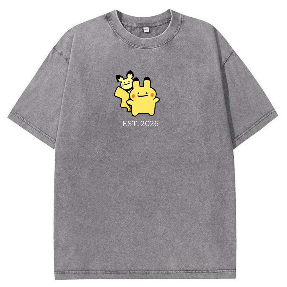 Cute Parent & Kid Pikachu Vintage T-Shirt