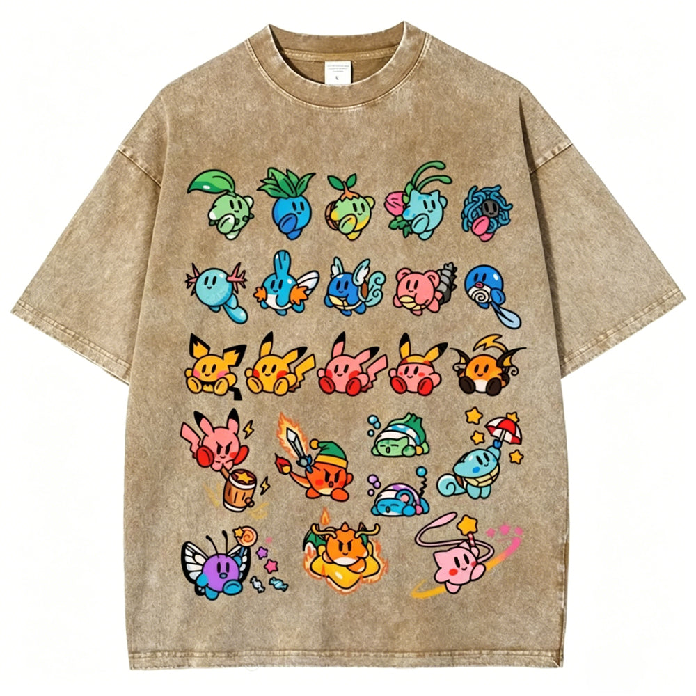 Kirby x Pokemon Unisex Vintage Tee