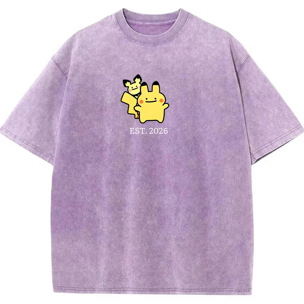 Cute Parent & Kid Pikachu Vintage T-Shirt