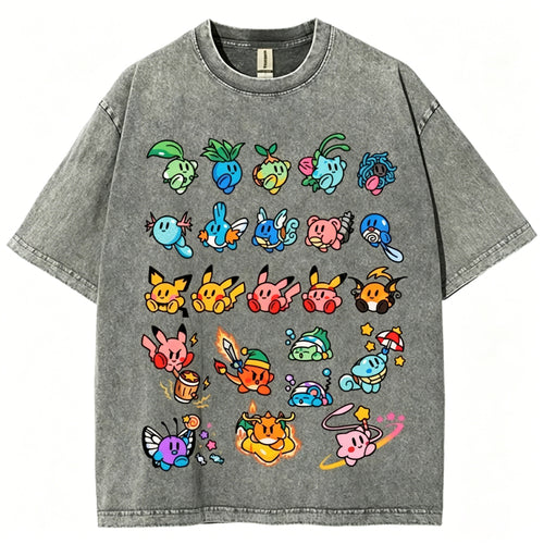 Kirby x Pokemon Unisex Vintage Tee