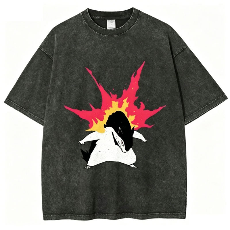 Pok¡§|mon Typhlosion Unisex Vintage Washed Tee