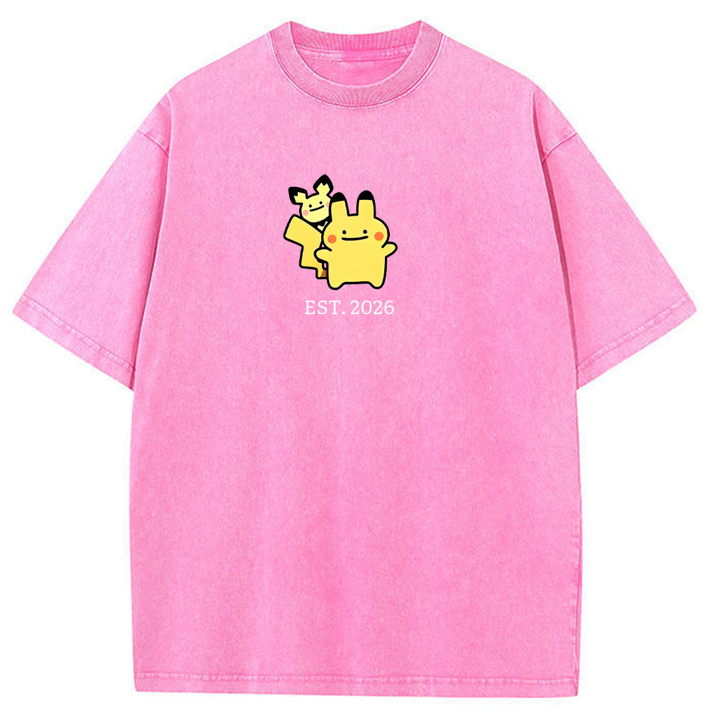 Cute Parent & Kid Pikachu Vintage T-Shirt