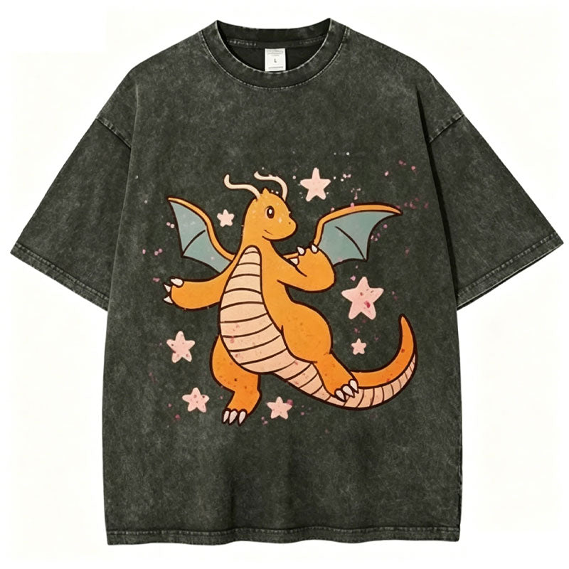 Pok¡§|mon Dragonite Unisex Vintage Washed Tee