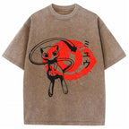Ink Wash Mew Japanese Art Vintage Tee | Pokemon Anime