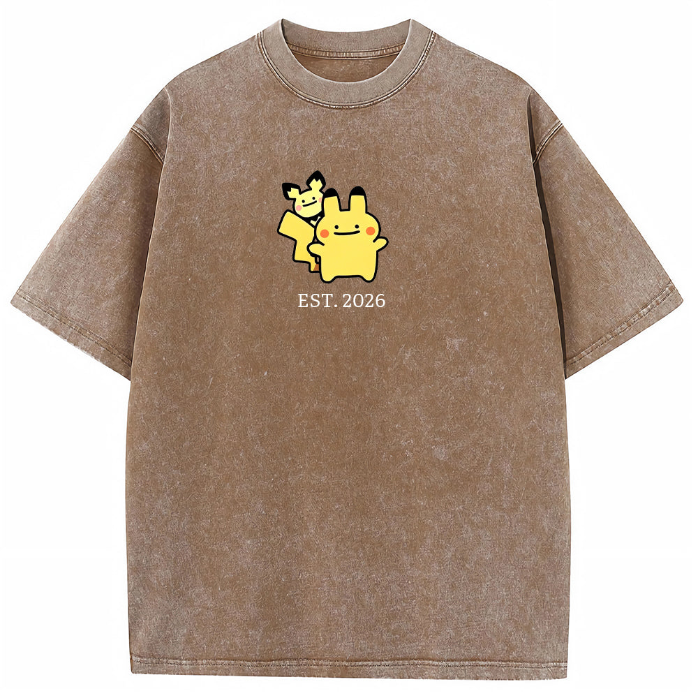 Cute Parent & Kid Pikachu Vintage T-Shirt