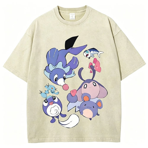 Pok?¡ì|mon Popplio And Mantyke Unisex Vintage Tee