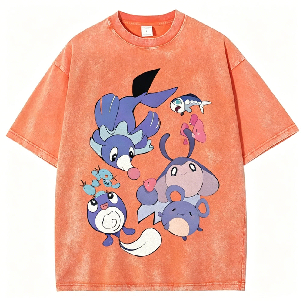 Pok?¡ì|mon Popplio And Mantyke Unisex Vintage Tee