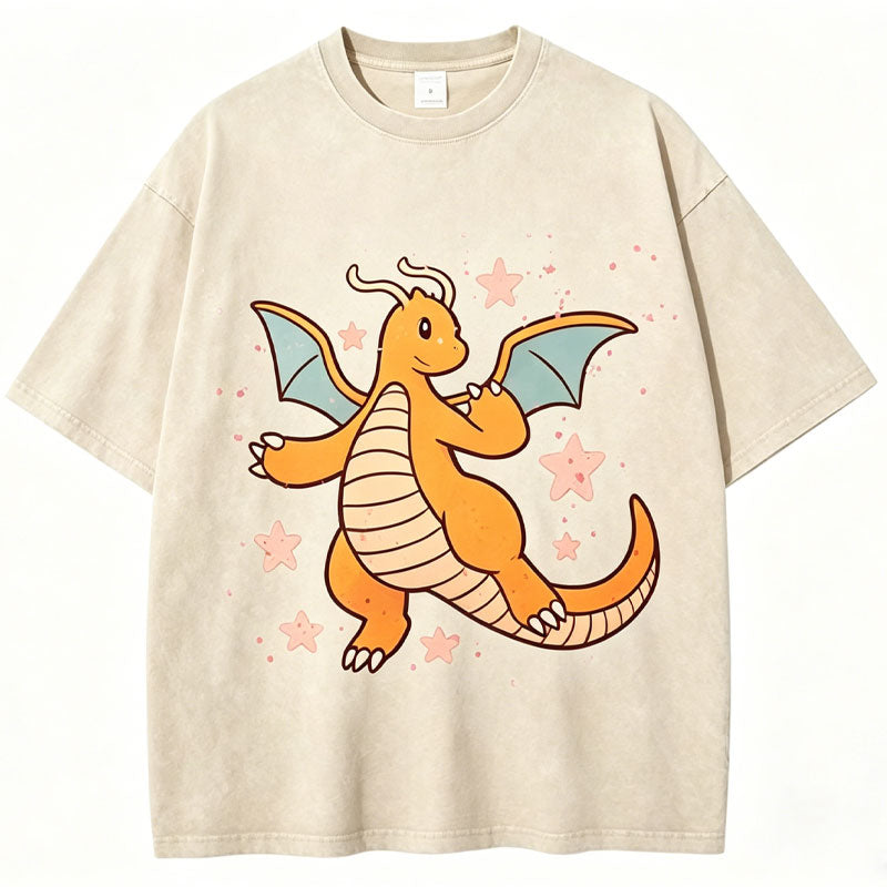 Pok¡§|mon Dragonite Unisex Vintage Washed Tee
