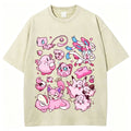 Pink Pok¡§|mon Friends Unisex Vintage Washed Tee