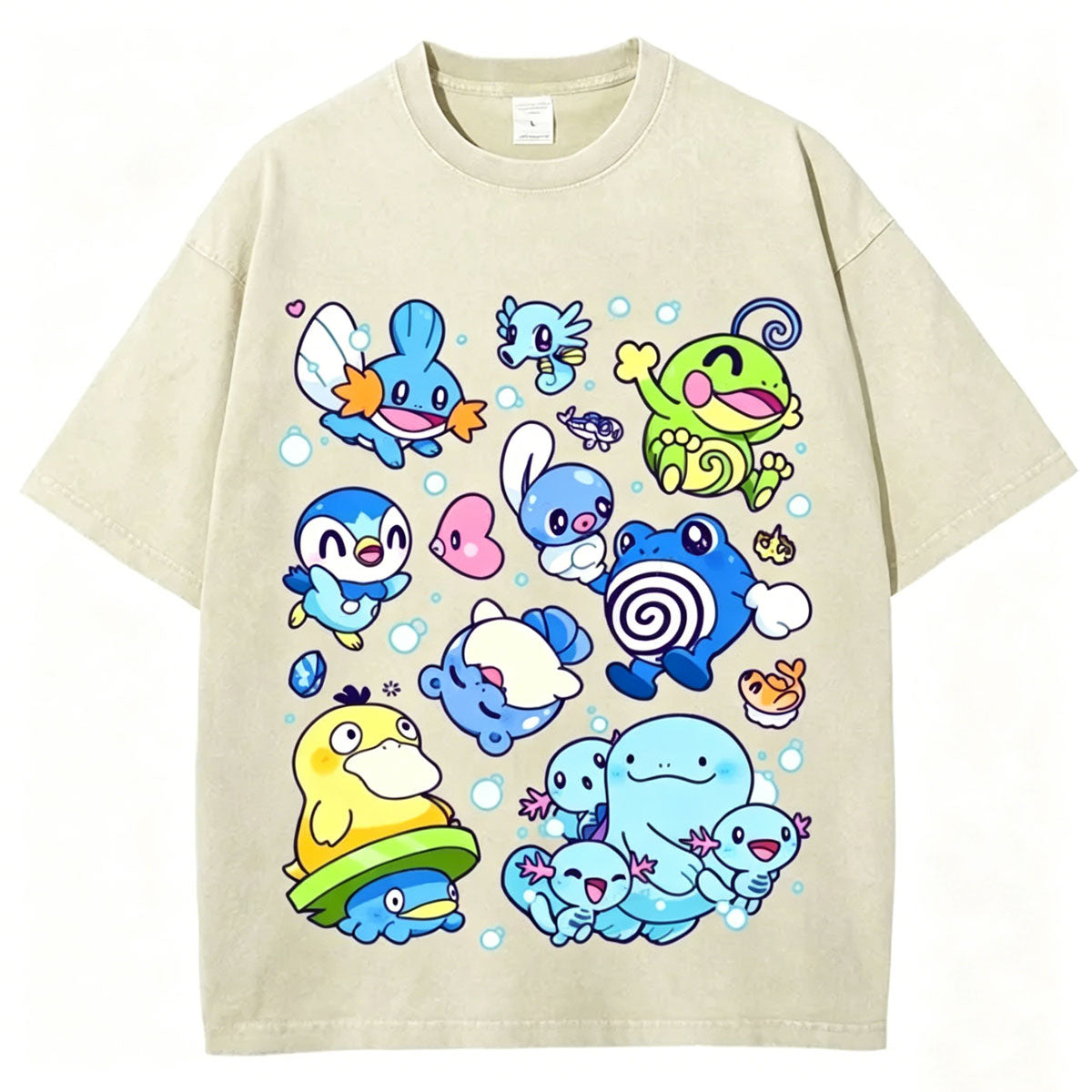 Pok¡§|mon Weaving Unisex Vintage Washed Tee