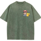 Mini Trainer Pikachu Left Chest Oversized Tee