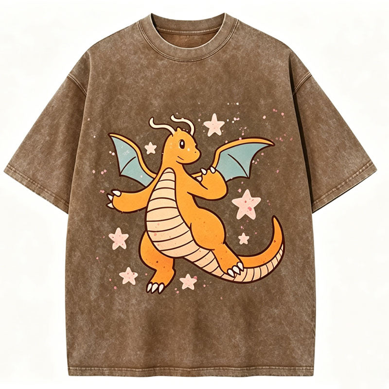 Pok¡§|mon Dragonite Unisex Vintage Washed Tee