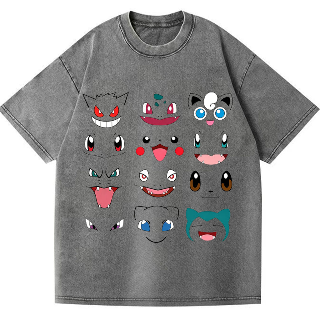 Pok¡§| Faces Anime Vintage Tee | Pokemon