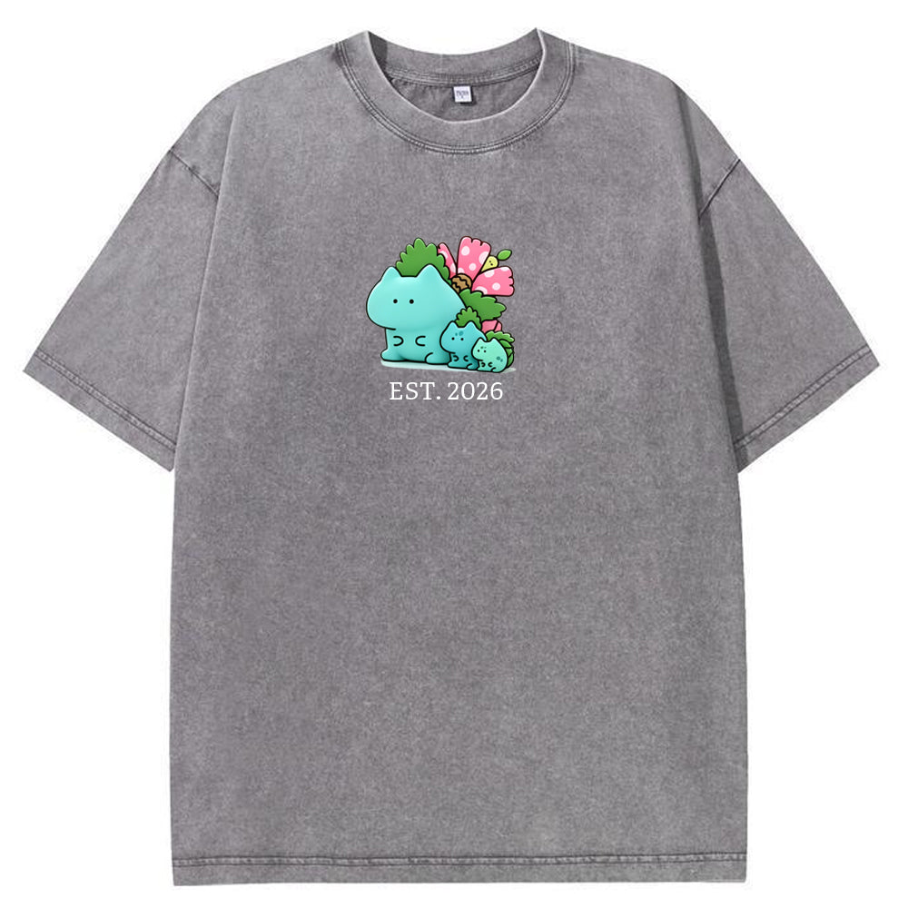 Cute Parent & Kid Bulbasaur Vintage T-Shirt