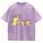 Cute Pikachu Trio Unisex Vintage Tee