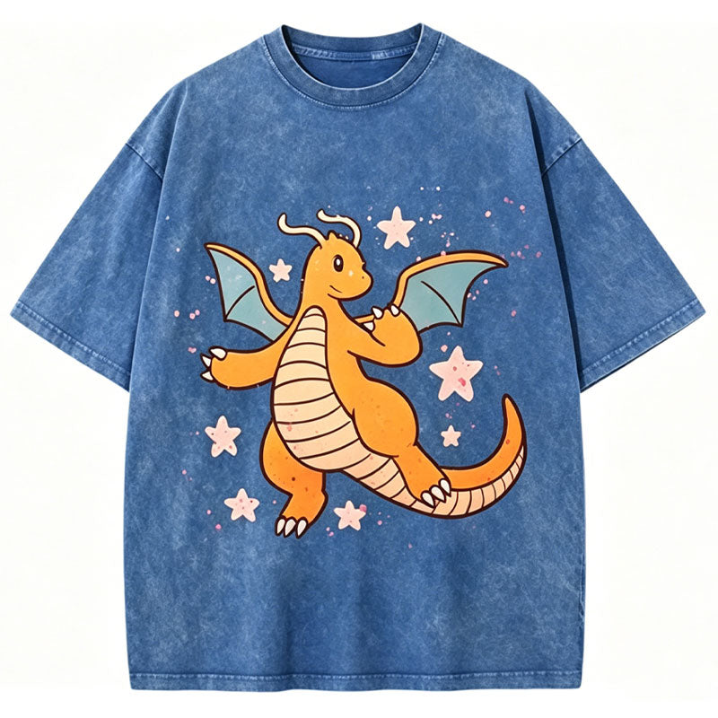 Pok¡§|mon Dragonite Unisex Vintage Washed Tee