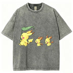 Cute Pikachu Trio Unisex Vintage Tee