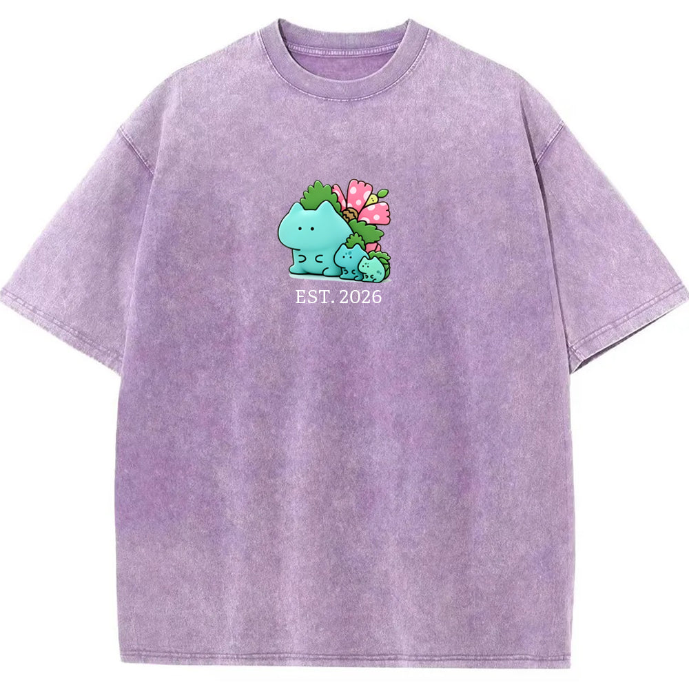 Cute Parent & Kid Bulbasaur Vintage T-Shirt