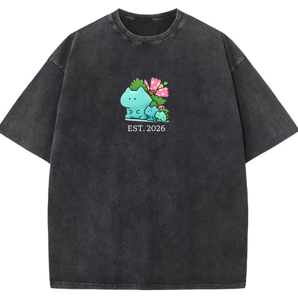 Cute Parent & Kid Bulbasaur Vintage T-Shirt