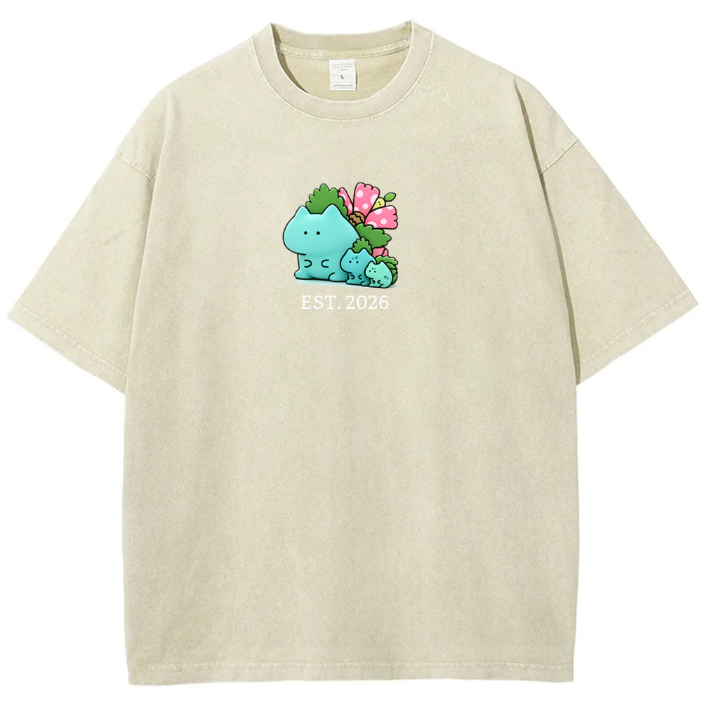 Cute Parent & Kid Bulbasaur Vintage T-Shirt