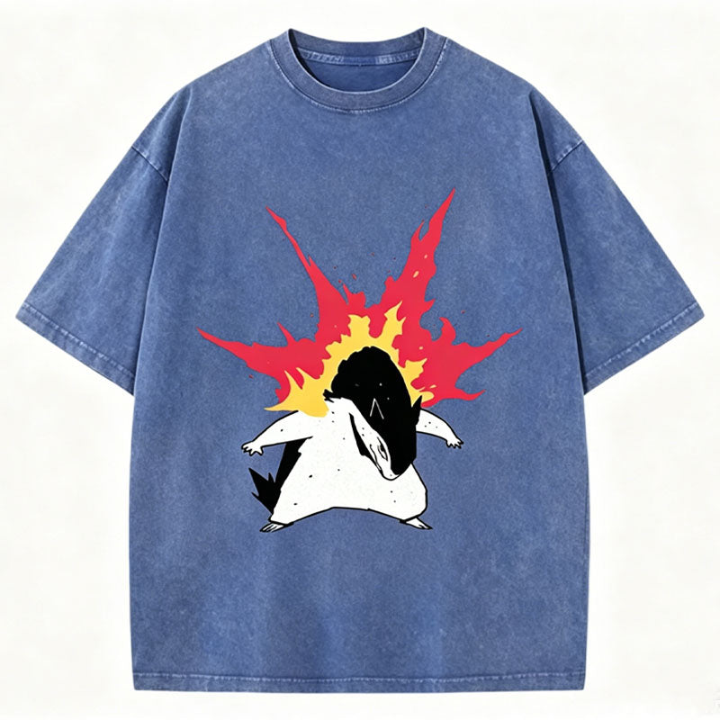 Pok¡§|mon Typhlosion Unisex Vintage Washed Tee