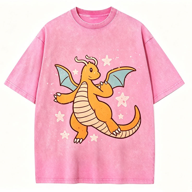 Pok¡§|mon Dragonite Unisex Vintage Washed Tee
