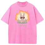 Funny Badass Mama Bunny Family Graphic Vintage Washed T-Shirt