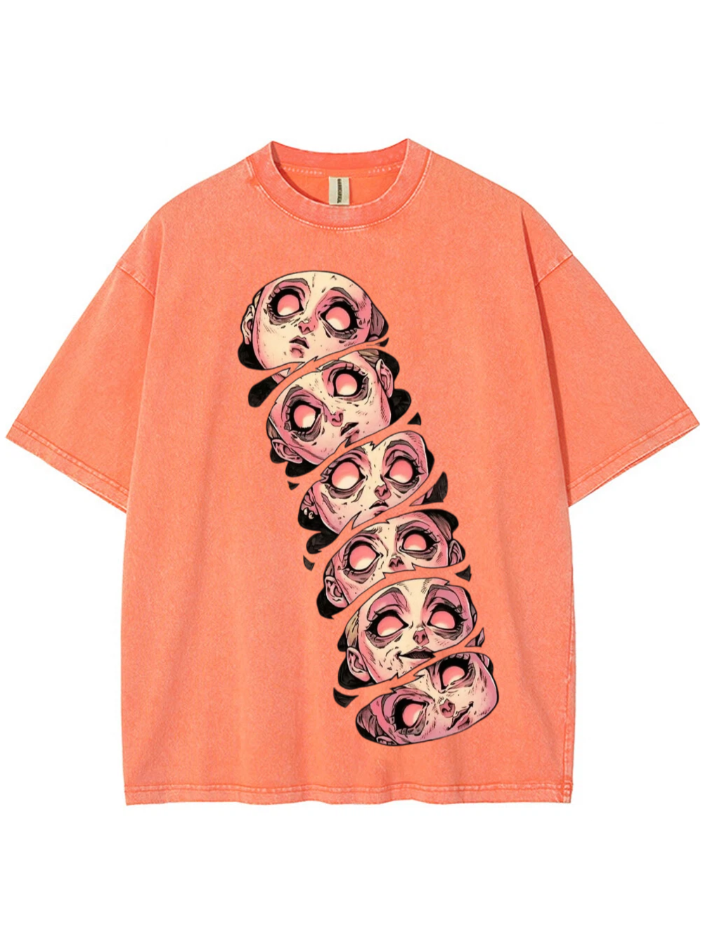 Stacked Faces Of Disarray Washed T-Shirt