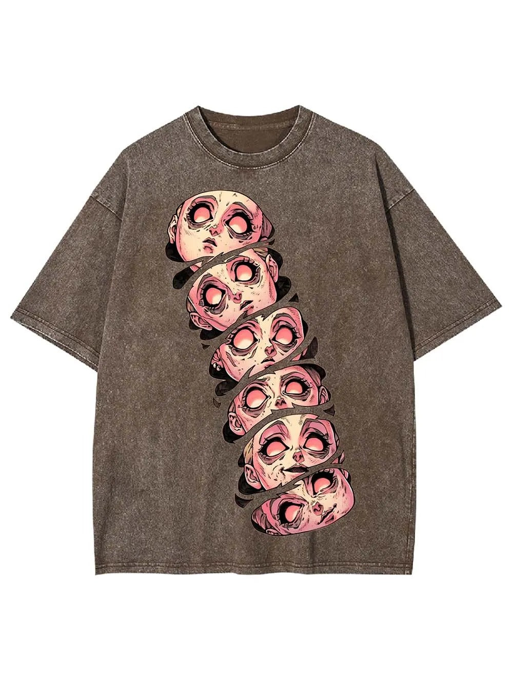 Stacked Faces Of Disarray Washed T-Shirt