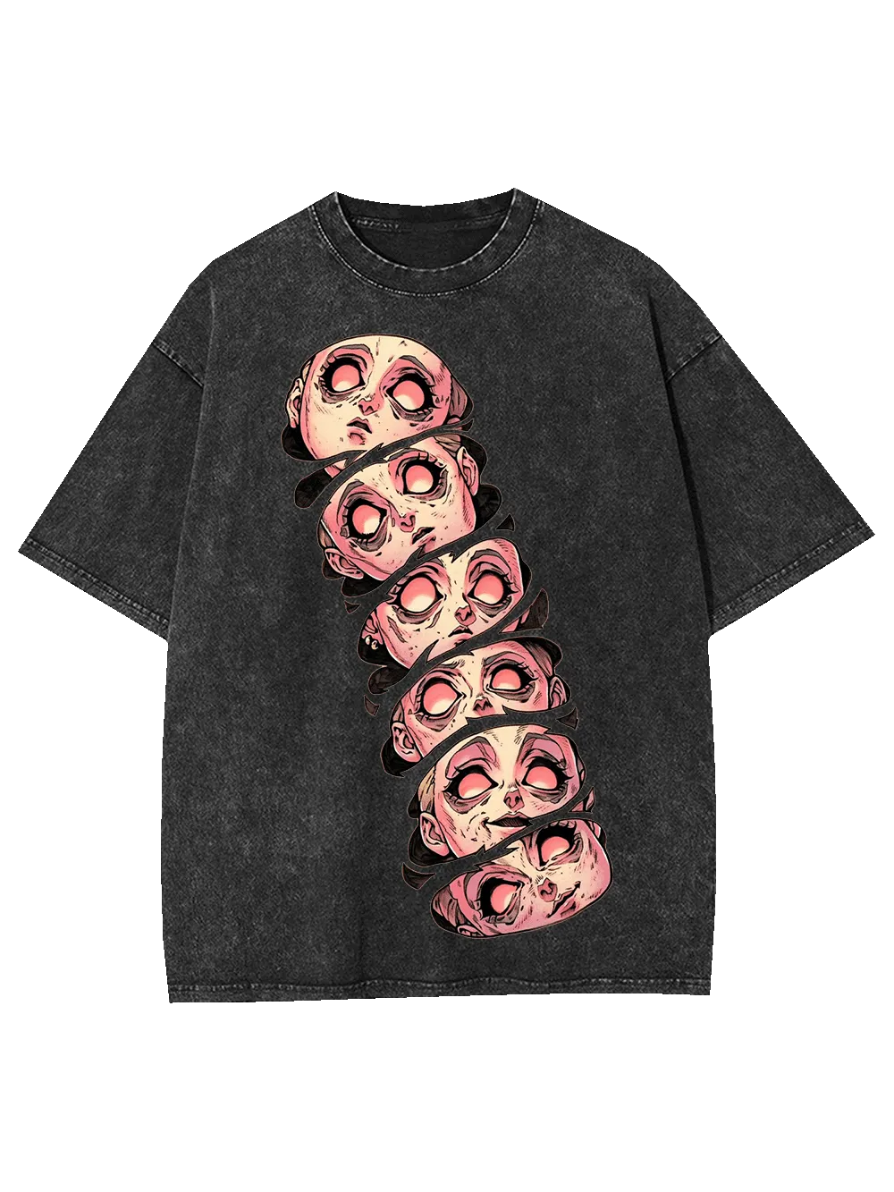 Stacked Faces Of Disarray Washed T-Shirt