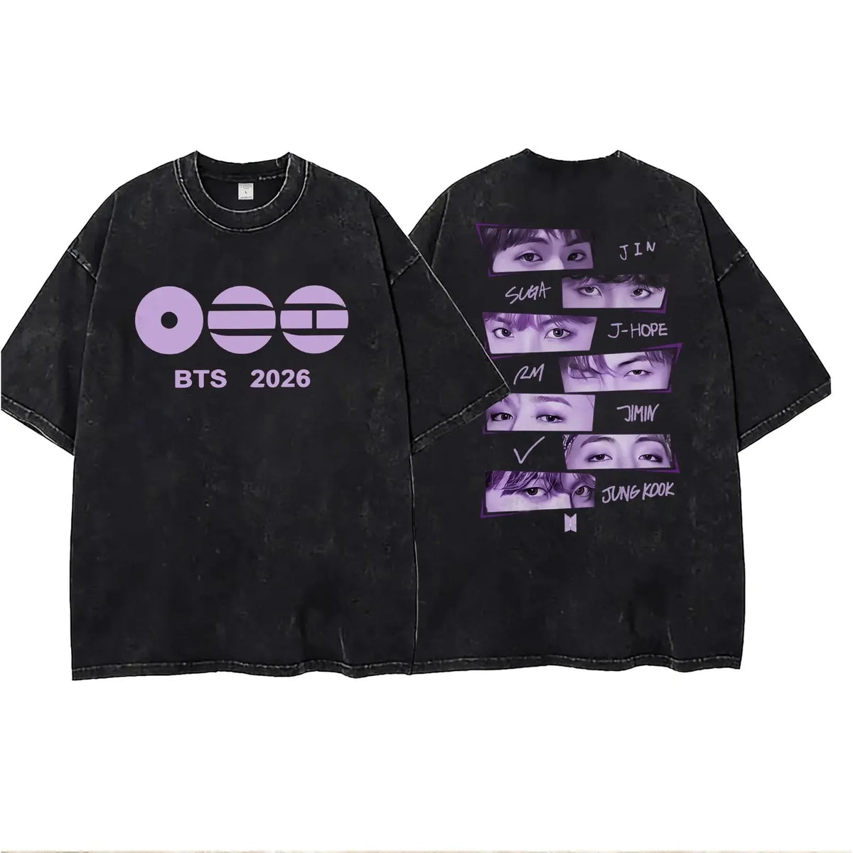Women's/Men's Casual T-shirt with American retro BTS support pattern print