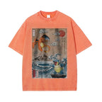 Ukiyoe Charizard vs Blastoise Pokemon Anime Vintage Tee | Pokemon
