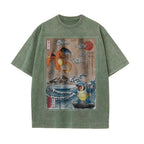 Ukiyoe Charizard vs Blastoise Pokemon Anime Vintage Tee | Pokemon