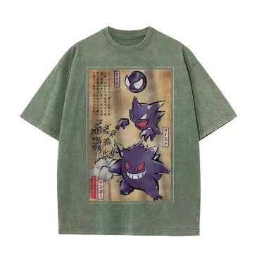 Ukiyoe Haunter Pokemon Anime Vintage Tee | Pokemon