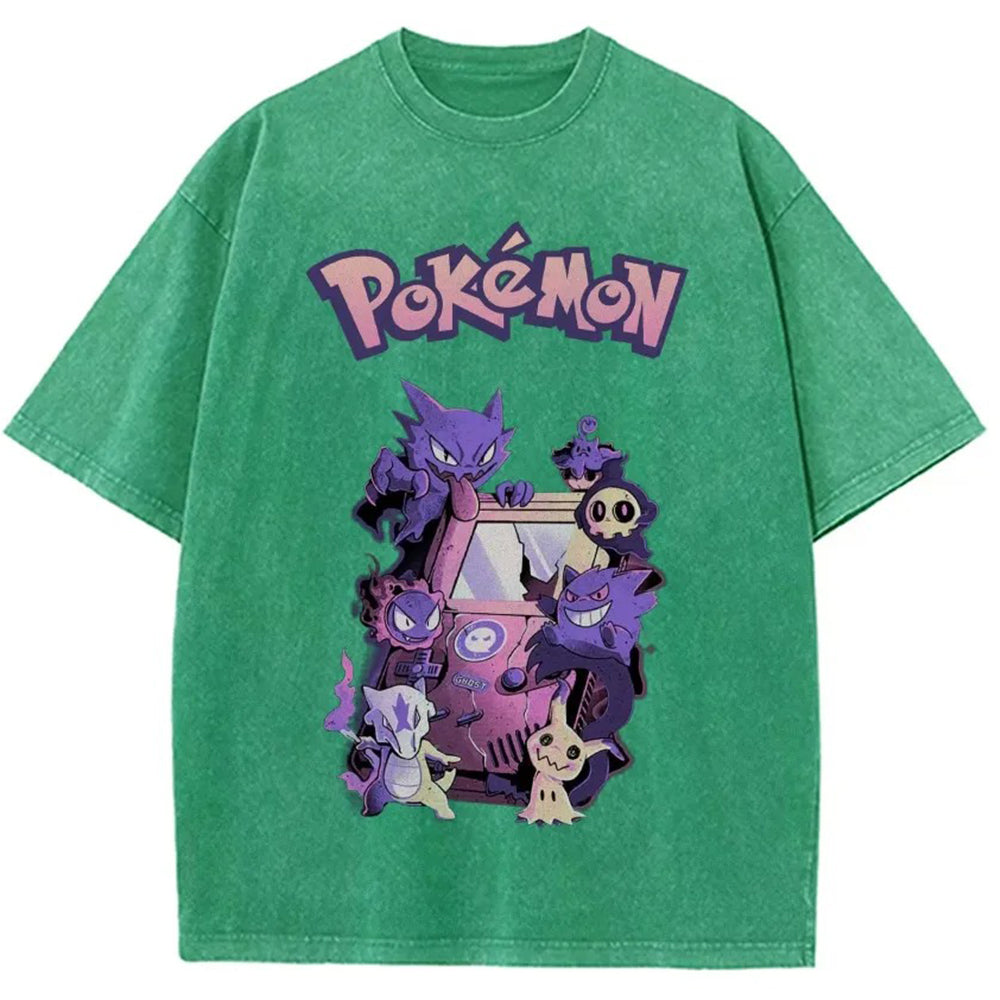 Unisex Vintage Washed T-Shirt | Ghost Type Pok¡§|mon Retro Graphic Tee
